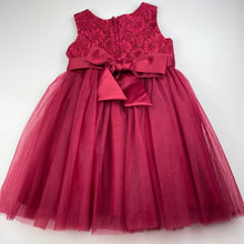 Load image into Gallery viewer, Girls Blue Sky, lined tulle &amp; floral lace party / formal dress, GUC, size 3, L: 55cm
