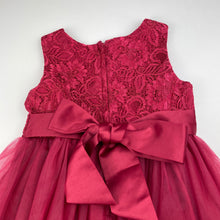 Load image into Gallery viewer, Girls Blue Sky, lined tulle &amp; floral lace party / formal dress, GUC, size 3, L: 55cm