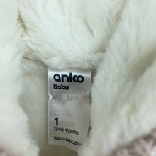 Load image into Gallery viewer, Girls Anko, faux fur lined knitted cotton hooded cardigan, EUC, size 1,  