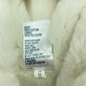 Girls Anko, faux fur lined knitted cotton hooded cardigan, EUC, size 1,  