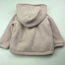 Load image into Gallery viewer, Girls Anko, faux fur lined knitted cotton hooded cardigan, EUC, size 1,  