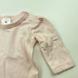 Girls Target, pink cotton bodysuit / romper, EUC, size 0000,  