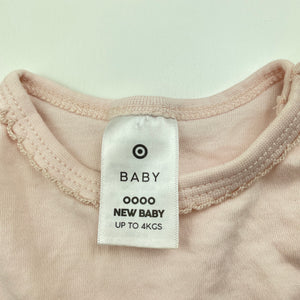 Girls Target, pink cotton bodysuit / romper, EUC, size 0000,  