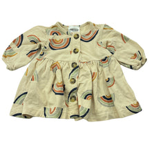 Load image into Gallery viewer, Girls Baby Baby, stretchy long sleeve dress, rainbows, EUC, size 0000, L: 26cm
