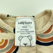 Load image into Gallery viewer, Girls Baby Baby, stretchy long sleeve dress, rainbows, EUC, size 0000, L: 26cm
