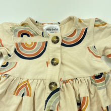 Load image into Gallery viewer, Girls Baby Baby, stretchy long sleeve dress, rainbows, EUC, size 0000, L: 26cm