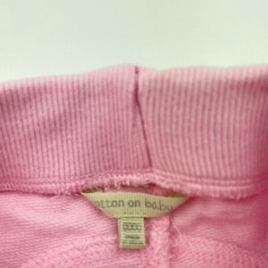 Girls Cotton On, pink cotton bottoms, elasticated, EUC, size 0000,  
