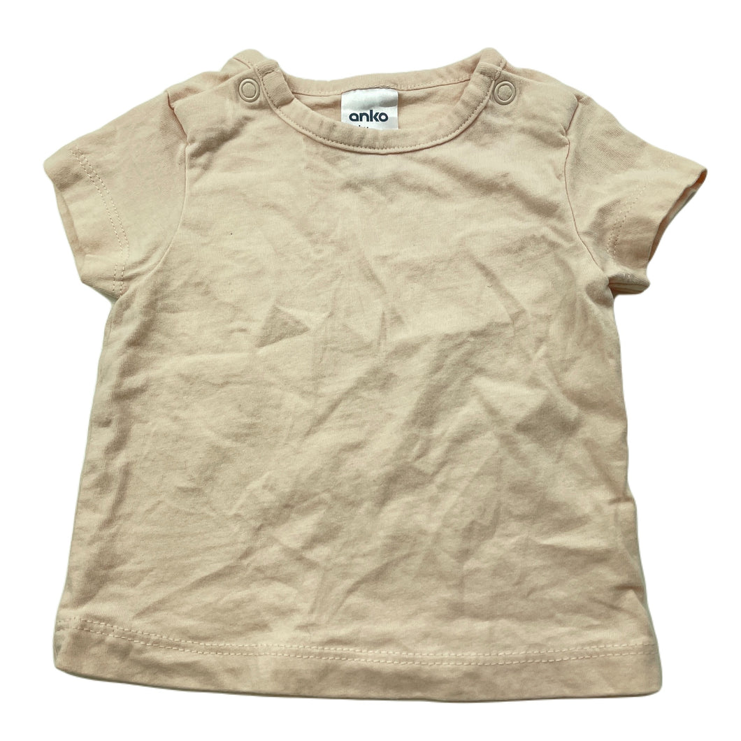 Girls Anko, pink soft cotton t-shirt / top, EUC, size 0000,  