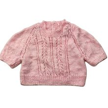 Load image into Gallery viewer, Girls handmade, pink knitted sweater / top, GUC, size 0000,  
