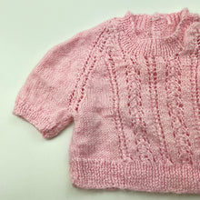 Load image into Gallery viewer, Girls handmade, pink knitted sweater / top, GUC, size 0000,  