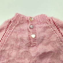 Load image into Gallery viewer, Girls handmade, pink knitted sweater / top, GUC, size 0000,  