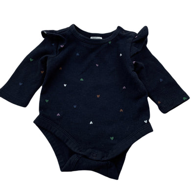Girls Target, navy waffle bodysuit / romper, EUC, size 0000,  