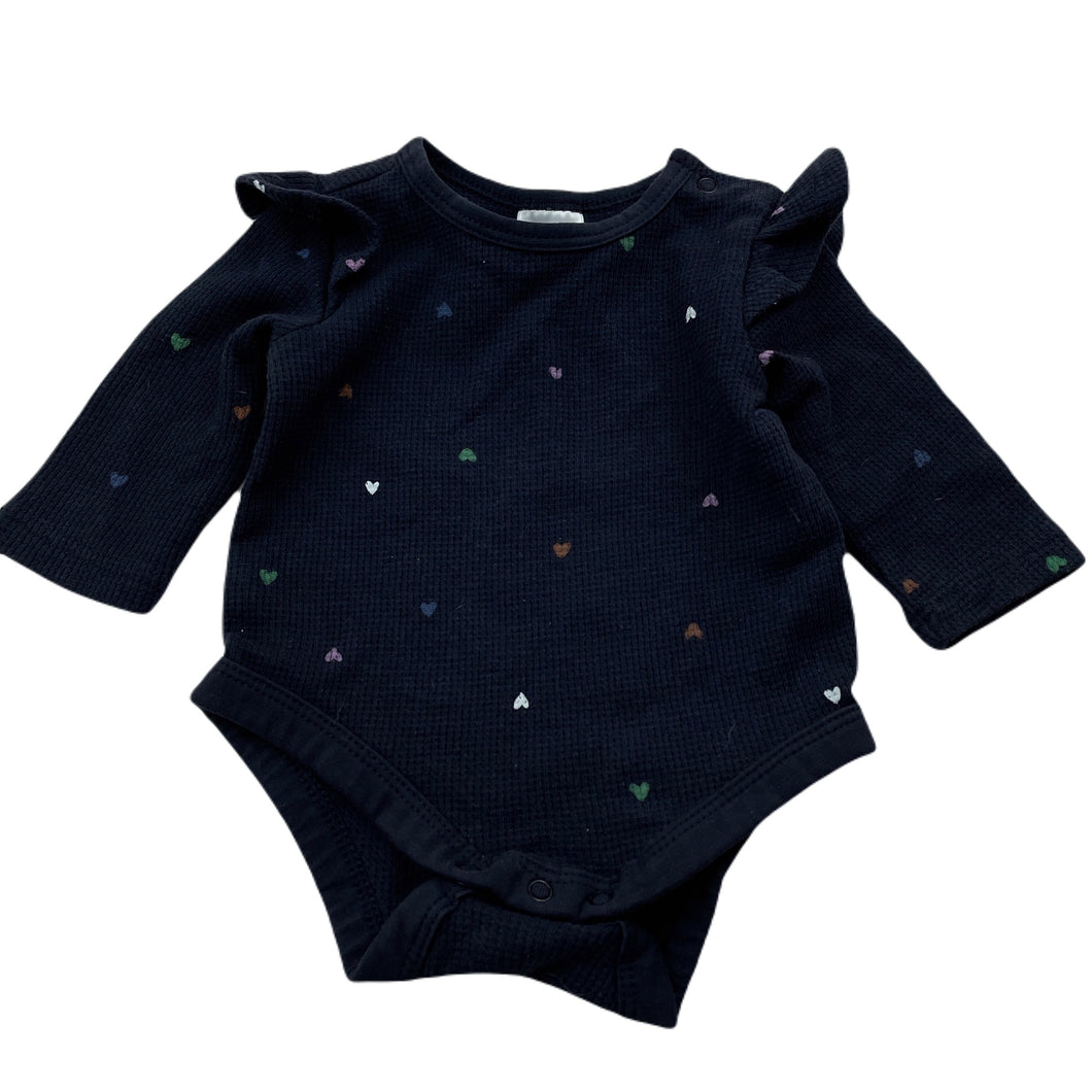 Girls Target, navy waffle bodysuit / romper, EUC, size 0000,  