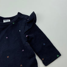 Load image into Gallery viewer, Girls Target, navy waffle bodysuit / romper, EUC, size 0000,  