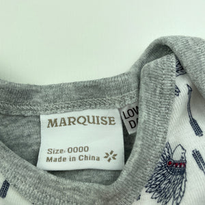 Girls Marquise, cotton bodysuit / romper, EUC, size 0000,  