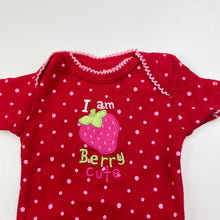 Load image into Gallery viewer, Girls Carters, red cotton bodysuit / romper, EUC, size 0000,  