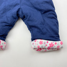 Load image into Gallery viewer, Girls Baby Baby, lightly wadded navy pants / bottoms, elasticated, EUC, size 0000,  