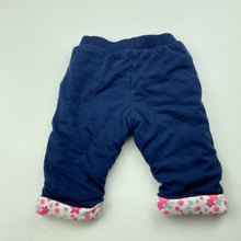 Load image into Gallery viewer, Girls Baby Baby, lightly wadded navy pants / bottoms, elasticated, EUC, size 0000,  