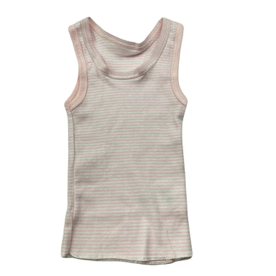 Girls Anko, pink & white stripe cotton singlet top, EUC, size 0000,  