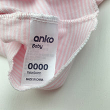 Load image into Gallery viewer, Girls Anko, pink &amp; white stripe cotton singlet top, EUC, size 0000,  