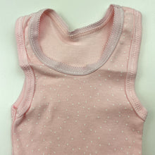 Load image into Gallery viewer, Girls Anko, pink &amp; white spot cotton singlet top, EUC, size 0000,  