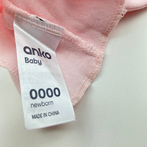 Girls Anko, pink & white spot cotton singlet top, EUC, size 0000,  