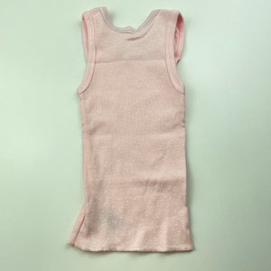 Girls Anko, pink & white spot cotton singlet top, EUC, size 0000,  