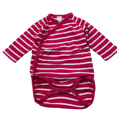 Girls Parvel, pink & white stripe cotton bodysuit / romper, GUC, size 0000,  
