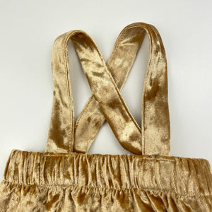 Girls Baby Baby, gold/bronze velour shorts / romper, EUC, size 000,  