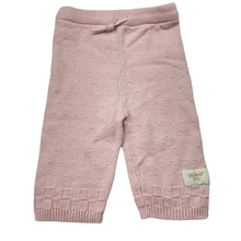 Load image into Gallery viewer, Girls Osh Kosh, pink knitted cotton leggings / bottoms, elasticated, GUC, size 000,  