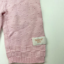 Load image into Gallery viewer, Girls Osh Kosh, pink knitted cotton leggings / bottoms, elasticated, GUC, size 000,  