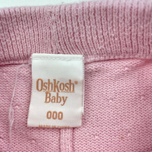 Load image into Gallery viewer, Girls Osh Kosh, pink knitted cotton leggings / bottoms, elasticated, GUC, size 000,  