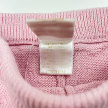 Load image into Gallery viewer, Girls Osh Kosh, pink knitted cotton leggings / bottoms, elasticated, GUC, size 000,  