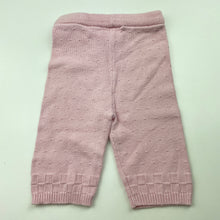 Load image into Gallery viewer, Girls Osh Kosh, pink knitted cotton leggings / bottoms, elasticated, GUC, size 000,  