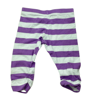Girls Baby Berry, purple stripe stretchy leggings / bottoms, FUC, size 000,  