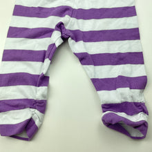 Load image into Gallery viewer, Girls Baby Berry, purple stripe stretchy leggings / bottoms, FUC, size 000,  