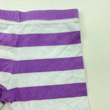 Load image into Gallery viewer, Girls Baby Berry, purple stripe stretchy leggings / bottoms, FUC, size 000,  