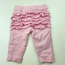 Load image into Gallery viewer, Girls Cotton On, pink ruffle leggings / bottoms, elasticated, FUC, size 000,  