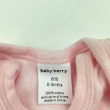 Load image into Gallery viewer, Girls Baby Berry, pink cotton singletsuit / romper, EUC, size 000,  