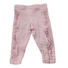 Load image into Gallery viewer, Girls Dymples, pink &amp; white stretchy leggings / bottoms, EUC, size 000,  