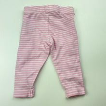 Load image into Gallery viewer, Girls Dymples, pink &amp; white stretchy leggings / bottoms, EUC, size 000,  
