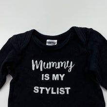 Load image into Gallery viewer, Girls Baby Berry, black cotton bodysuit / romper, EUC, size 000,  