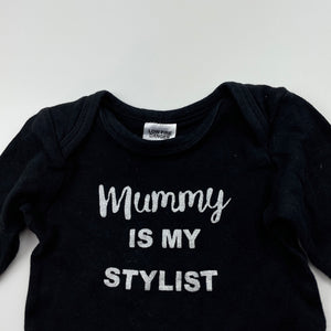 Girls Baby Berry, black cotton bodysuit / romper, EUC, size 000,  