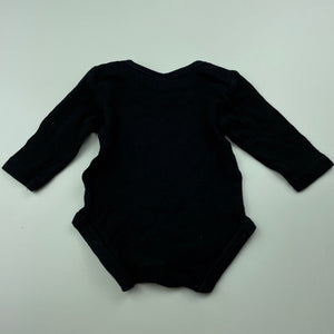 Girls Baby Berry, black cotton bodysuit / romper, EUC, size 000,  
