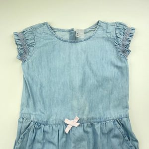 Girls Anko, blue chambray cotton jumpsuit, FUC, size 7,  