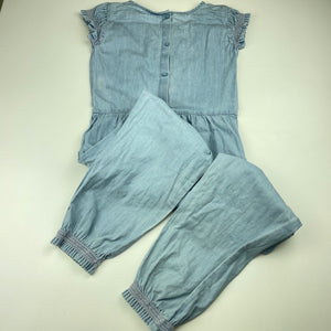 Girls Anko, blue chambray cotton jumpsuit, FUC, size 7,  