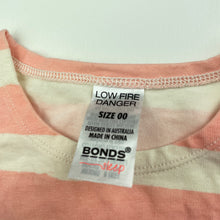 Load image into Gallery viewer, Girls Bonds, pink stripe stretchy pyjama top, EUC, size 00,  