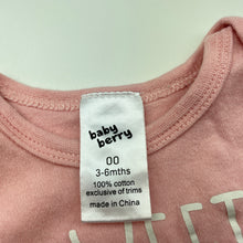 Load image into Gallery viewer, Girls Baby Berry, pink cotton bodysuit / romper, GUC, size 00,  