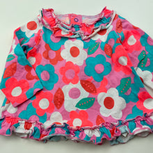 Load image into Gallery viewer, Girls M&amp;S, colourful floral cotton top, light marks, FUC, size 000,  
