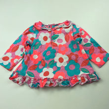 Load image into Gallery viewer, Girls M&amp;S, colourful floral cotton top, light marks, FUC, size 000,  